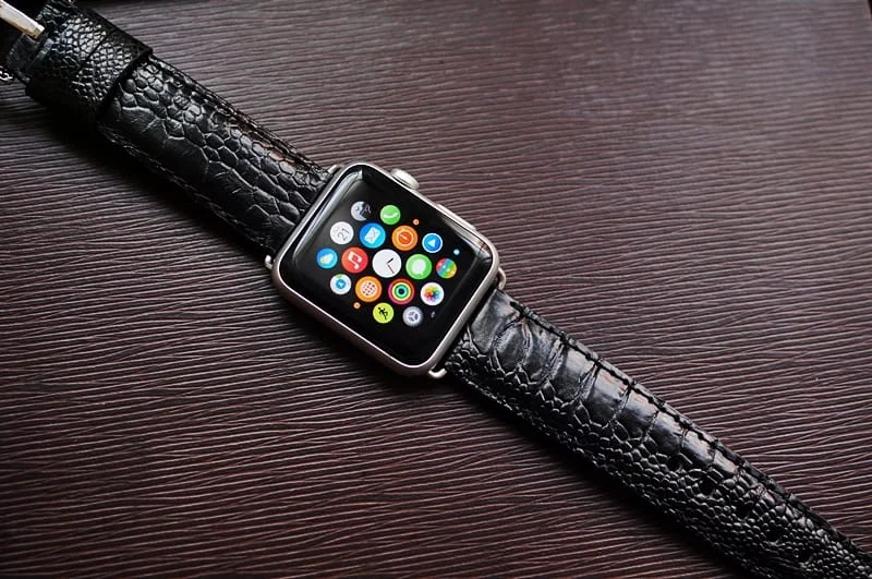 Handmade Ostrich Leg Strap 5 incl. Lugs Adapter + Dragon Buckle for Apple Watch (or Apple Watch Sport) 42mm or 38mm – image 4